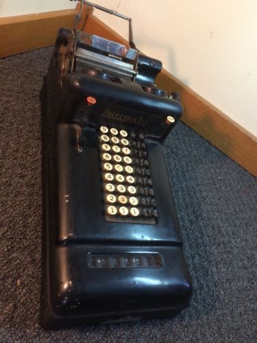 Vintage Burroughs 5 Column  Mechanical Adding Machine