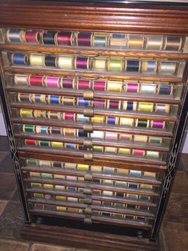 Antique M. Heminway & Sons Silk Spool Cabinet