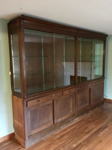 Very Large Antique lighted Store Display Case/cabinet