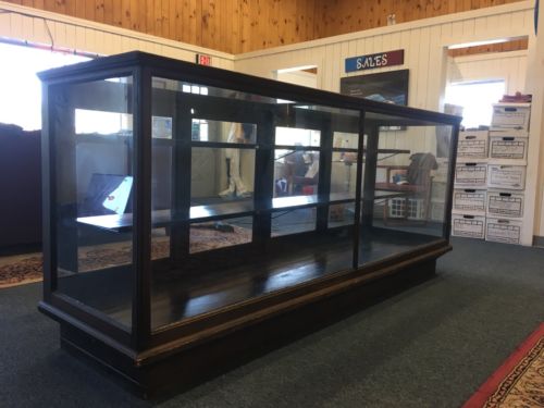 Antique Oak Wood / Glass  Display Case, General Store, Country Store, 8 Feet