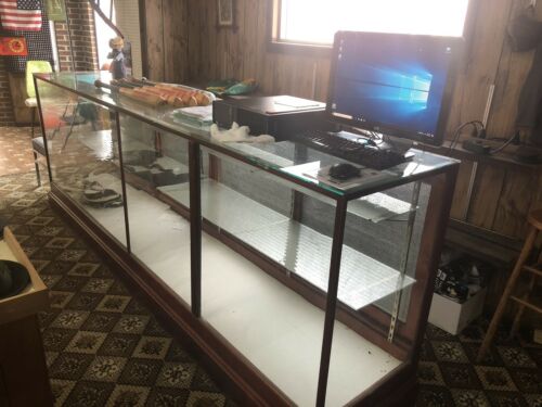 Vintage Antique Wood and Glass Store Display Case 118” W X 42” H x 24” D