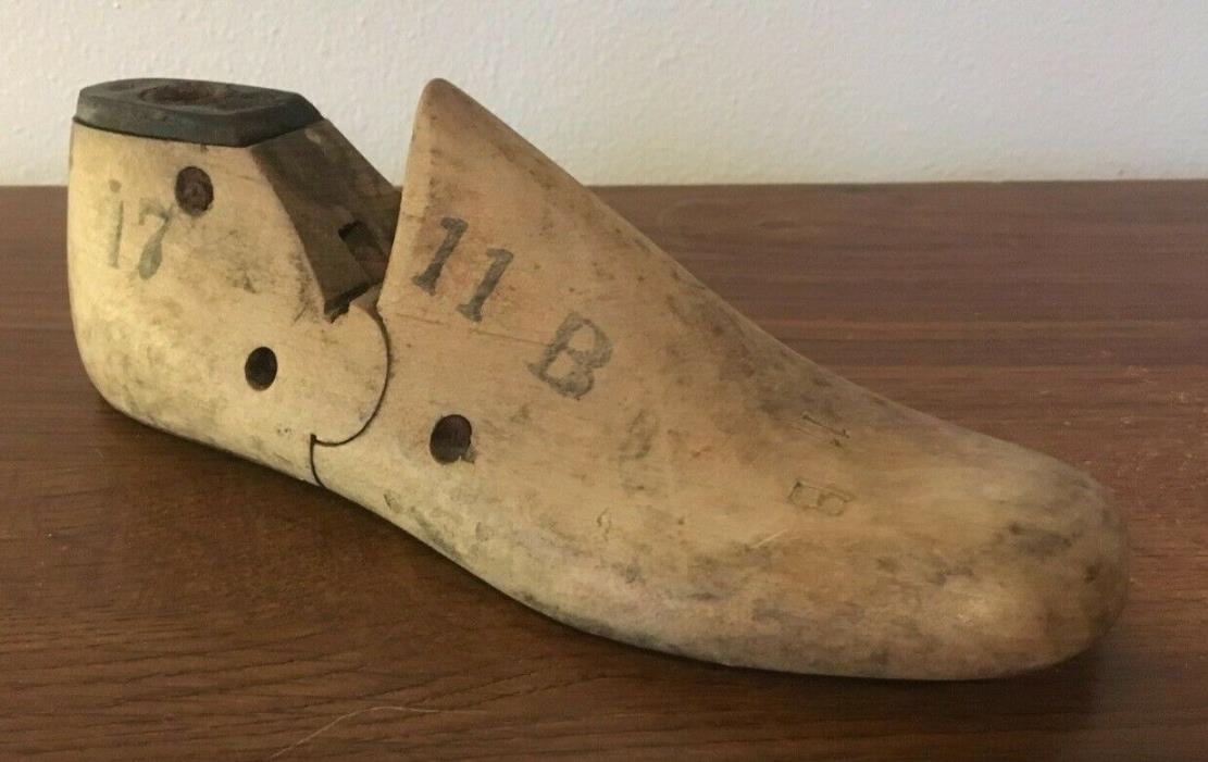 Antique Small Stamped Cobbler's Wooden Shoe Form 11B
