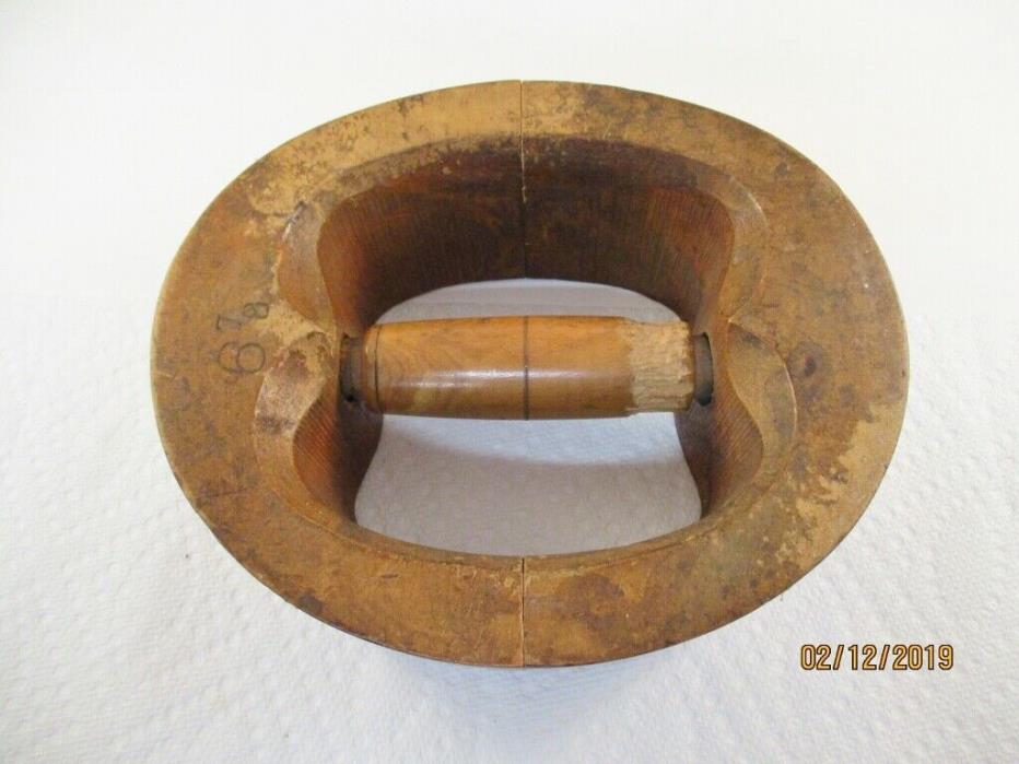 Vintage/Antique Wooden Hat Stretcher/Sizer - Size 6 7/8 - Wood Handle