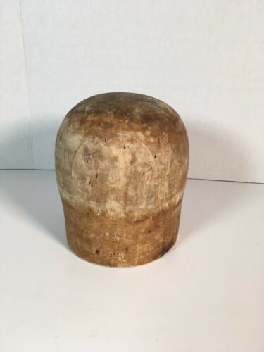 Vintage Wooden Hat Block- Head  Style Form Display Mold - #22