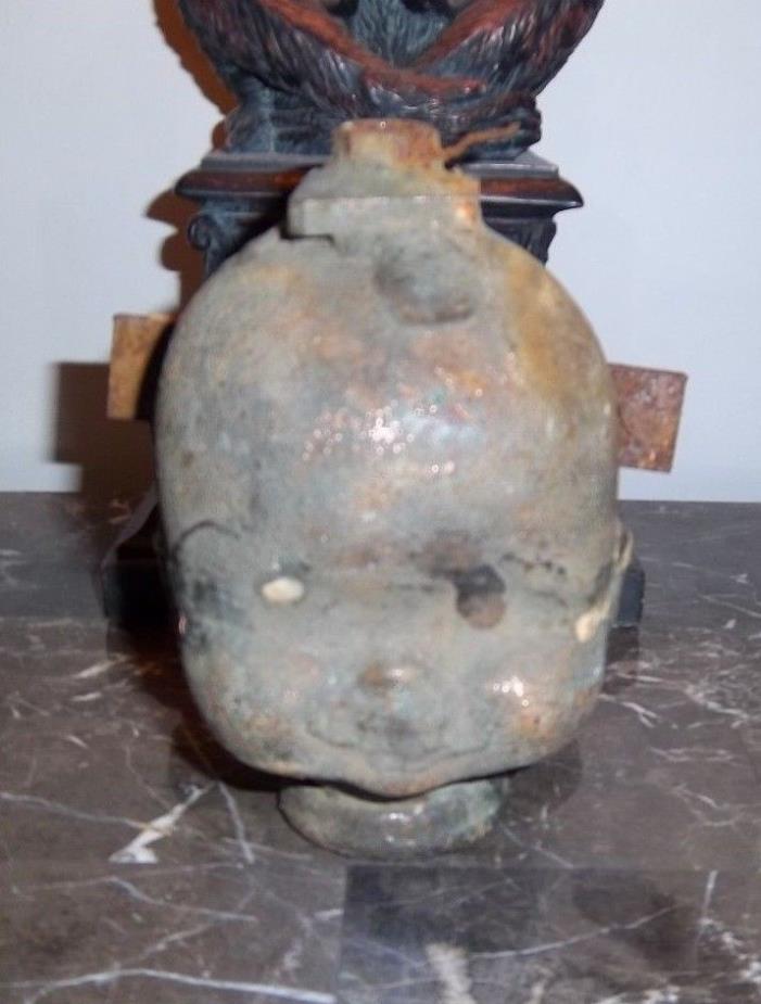 Industrial Factory Copper Doll Head Mold Steampunk Altered Art