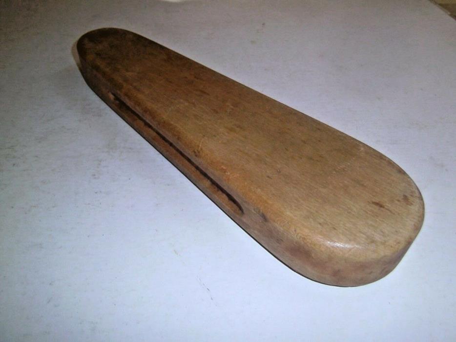 Vintage Industrial Wooden Factory Mold Flat Paddle Shape 13.75 x 1.5