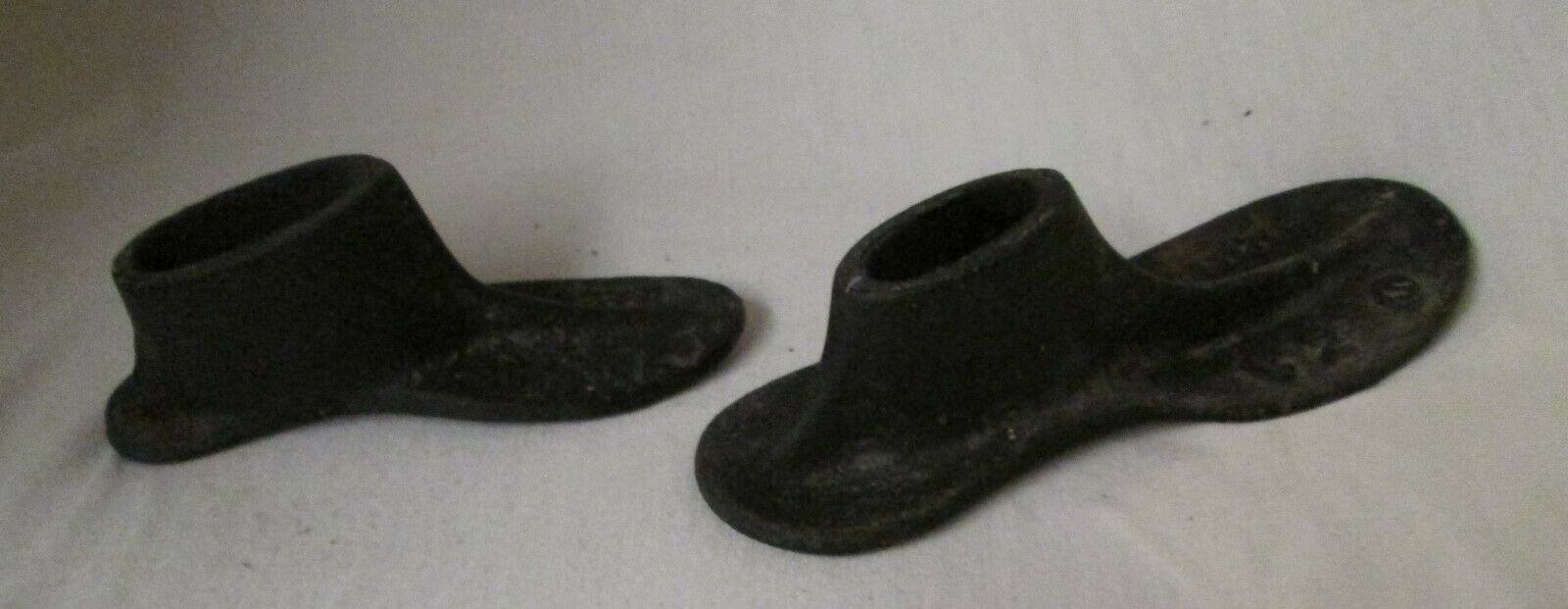 2 old primitive iron? children's child sized cobblers shoe last lasts Malleable