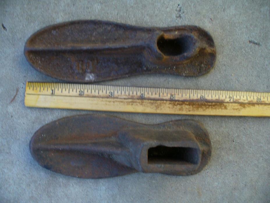 Two Antique Cast Iron Cobbler Shoe Mold Lasts
