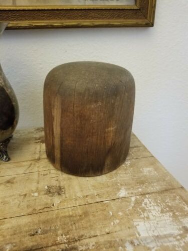 Old VINTAGE solid WOOD WOODEN MILLINERY HAT BLOCK MOLD mannequin head