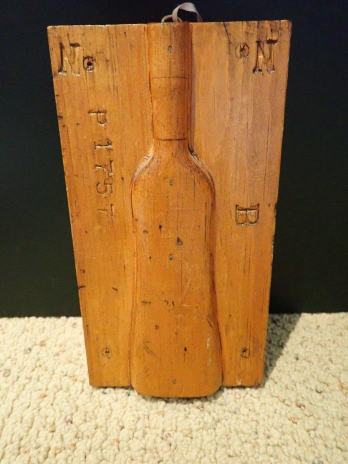 Antique Wood Mold - Industrial Mold for a Bottle