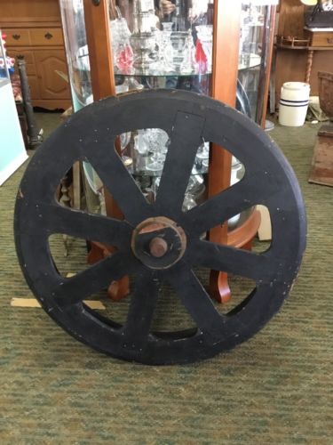 Antique Industrial Steampunk Wood Foundry Gear Wheel Mold Decor 34” BAR DINING