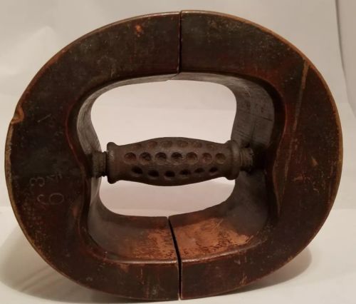 ANTIQUE HAT STRETCHER MILLINER HABERDASHER 6 3/4 WOOD & CAST IRON
