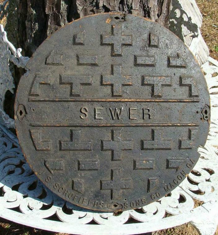 J S SCHOFIELDS SONS, MACON, GA. INDUSTRIAL MOLD MAN HOLE SEWER COVER