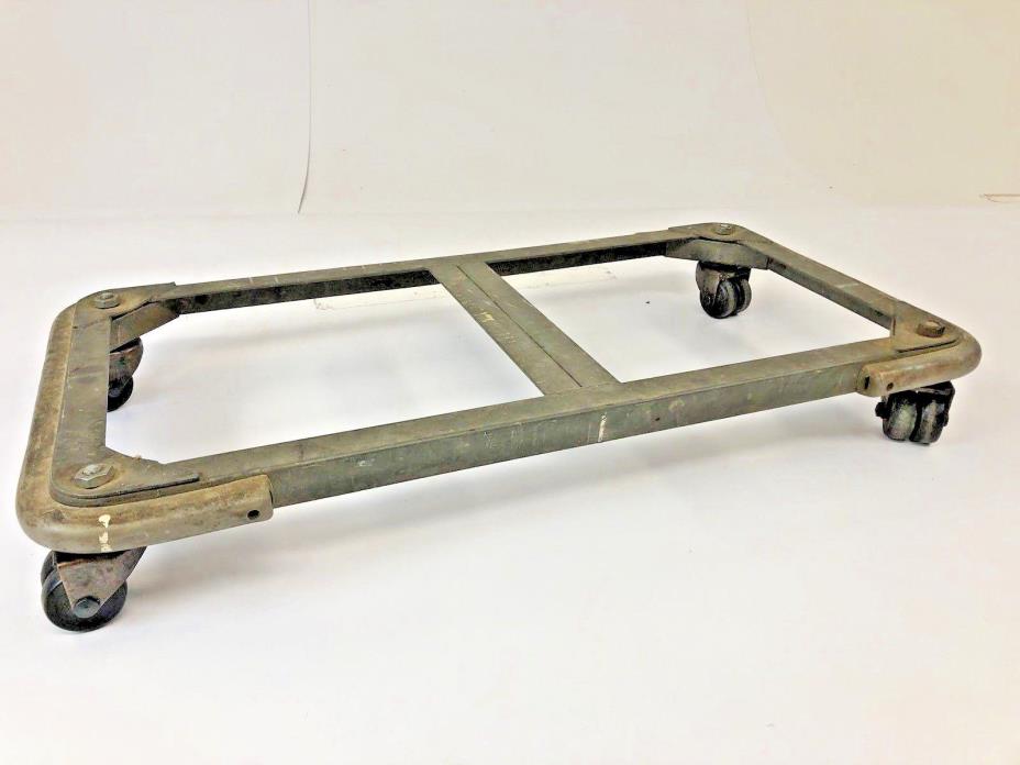 Vintage Industrial LOW CART coffee table base rustic rolling dolly Steel Metal