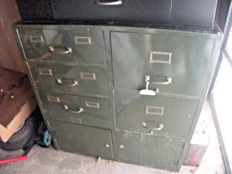 Vintage Industrial metal File Cabinet Storage Cart Table 