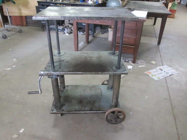 Adjustable Foundry Cart 1000LBS Capacity Industrial Steampunk Decor