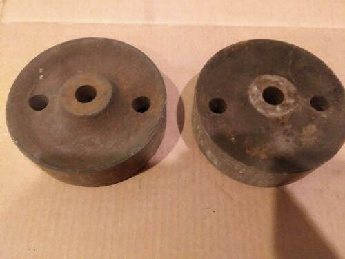 Pair of 5 Inch Cast Iron Hit And Miss Industrial Railroad Cart Wheels