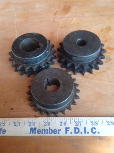 3 Vintage industrial cast iron gears sprockets steampunk Collectible Repurpose
