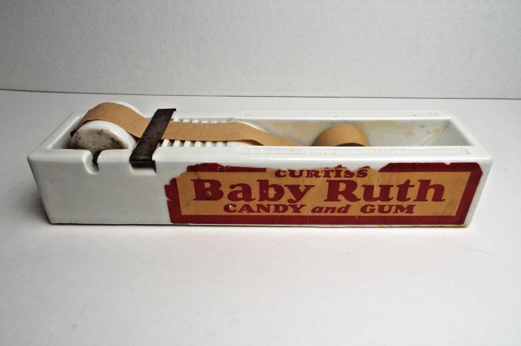 BABY RUTH ADSEALIT Vintage Curtiss Candy And Gum Porcelain Tape Sealer