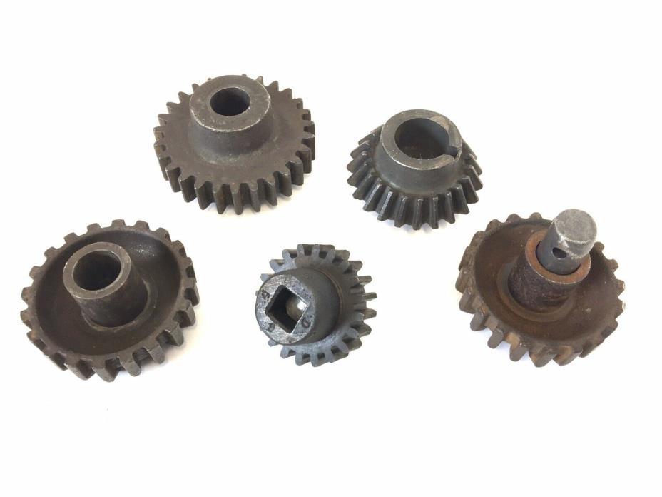 Lot of 6 Vintage Gears Parts Indutrial Salvage Altered Art Steel Cast Iron Decor
