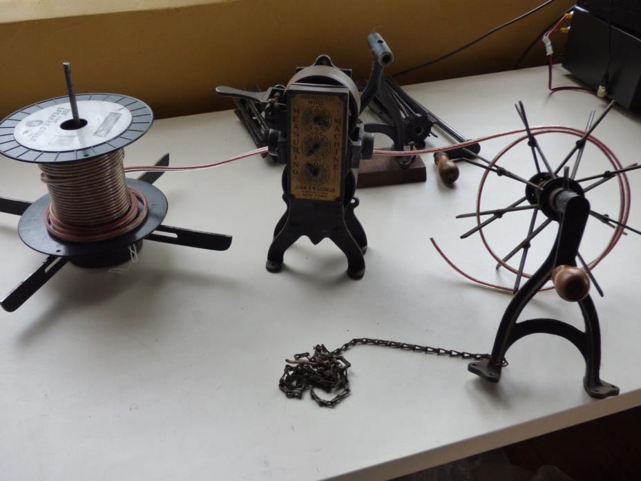 Vintage John J. Waldman Improved Wire Measuring Machine w/extra winder & reels