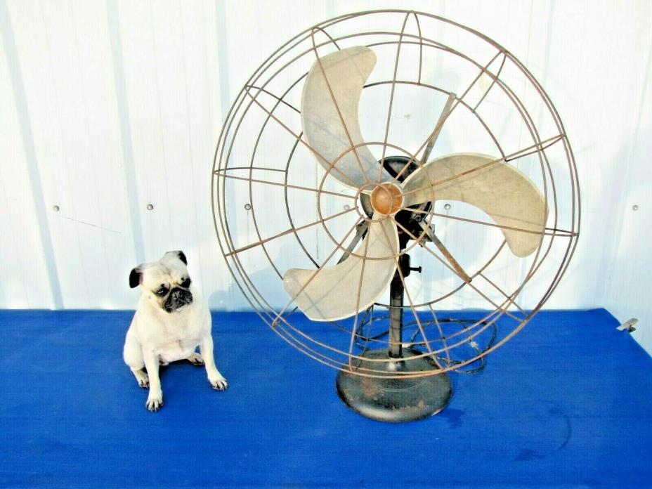 Rare And Early 1900's 24 Inch Cast Iron Desk Floor Fan Sears Robuck