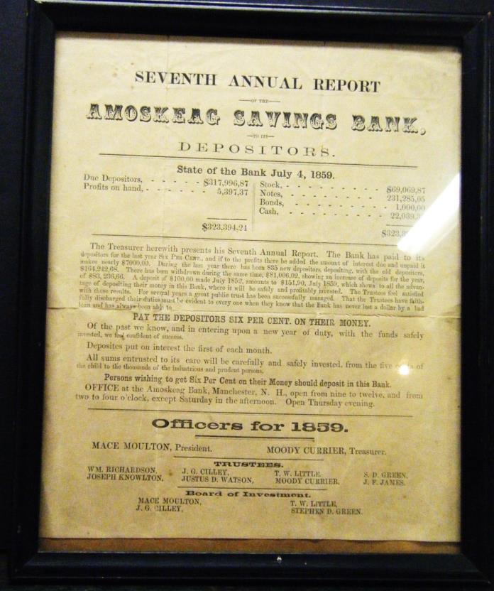 1859 AMOSKEAG SAVINGS BANK MANCHESTER NH SEVENTH ANNUAL REPORT