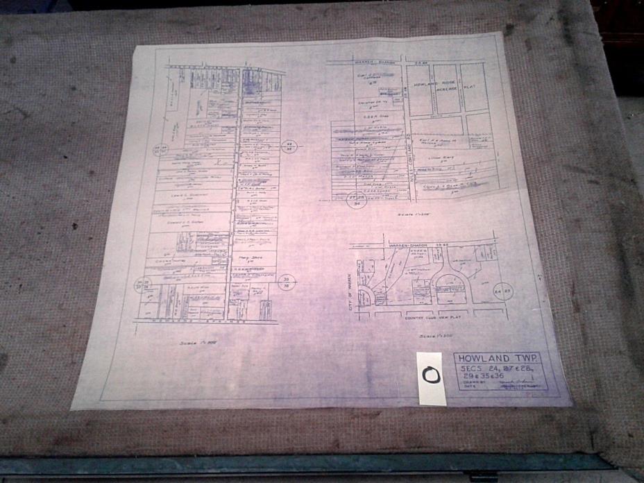 Blueprint HOWLAND TOWNSHIP OHIO 1949 Vintage