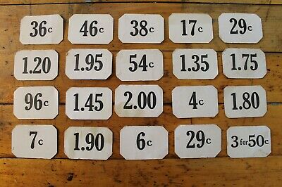 Set of 20 Vintage Antique Store Price Number Tags Double Sided Mercantile