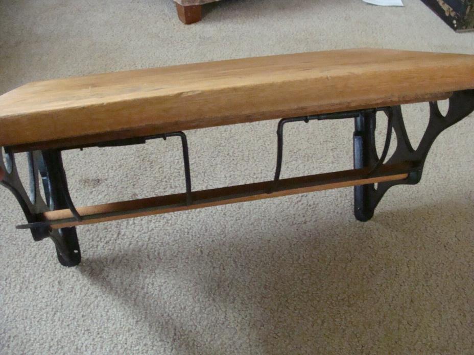 ANTIQUE GENERAL STORE BUTCHER PAPER ROLL DISPENSER  RARE WALL SHELF CUTTER CAST