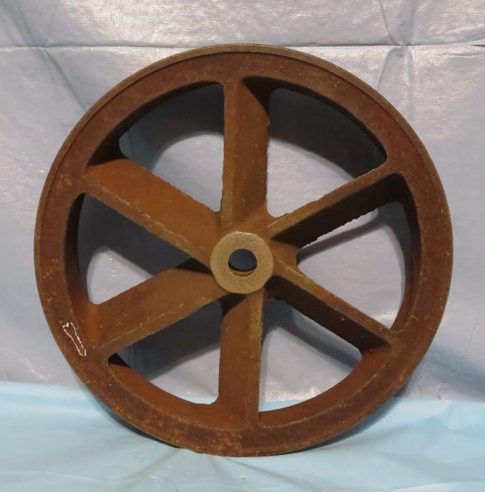 Vintage Industrial Machine Age Cast Fly Wheel Steampunk Altered Art Lamp Part