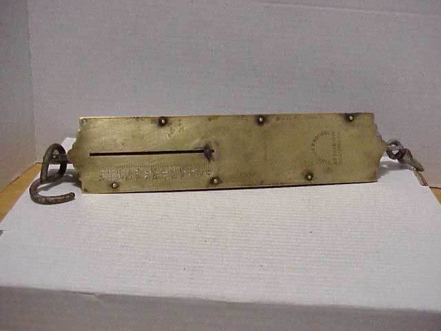 Antique Hanging Brass Face Scale Morton & Bremner 100 Lbs Free Ship