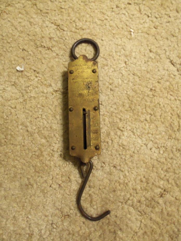 VINTAGE JOHN CHATILLON & SONS makers HANGING SCALE CAPACITY 25 LBS