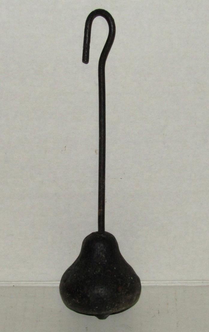 Antique Cast Iron 1lb 7oz Bell Shaped Hanging Weight Counterweight with Hook
