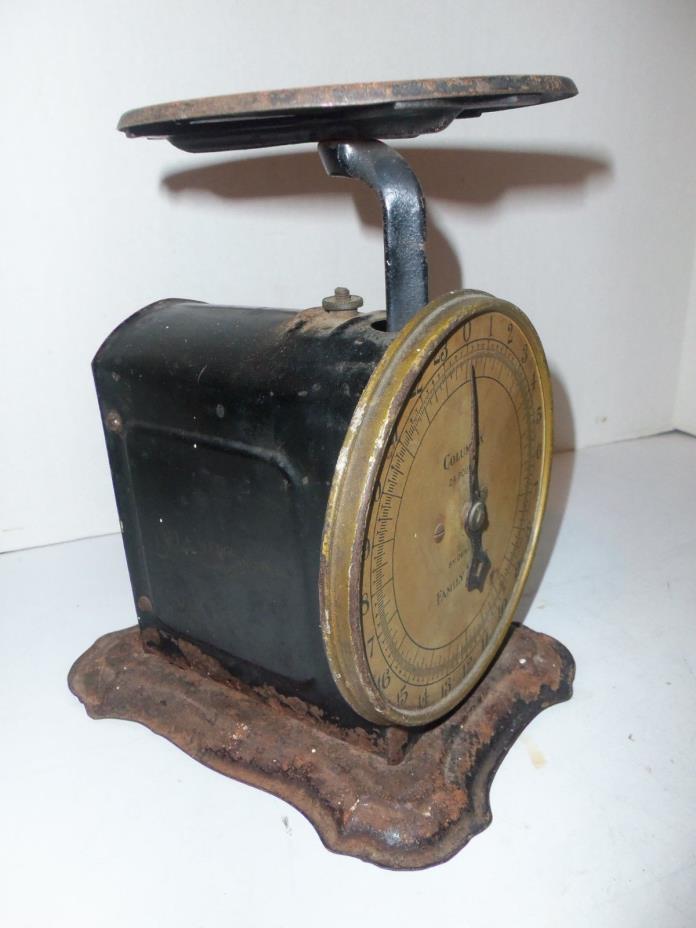 Vintage Antique Columbia 24 Pound Family Scale Circa 1900s Value Wedge WORKS
