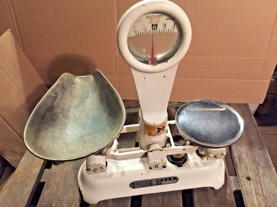 ANTIQUE VINTAGE DETECTO GRAM 16/ 1 OZ CANDY BALANCING SCALE 5D SERIES