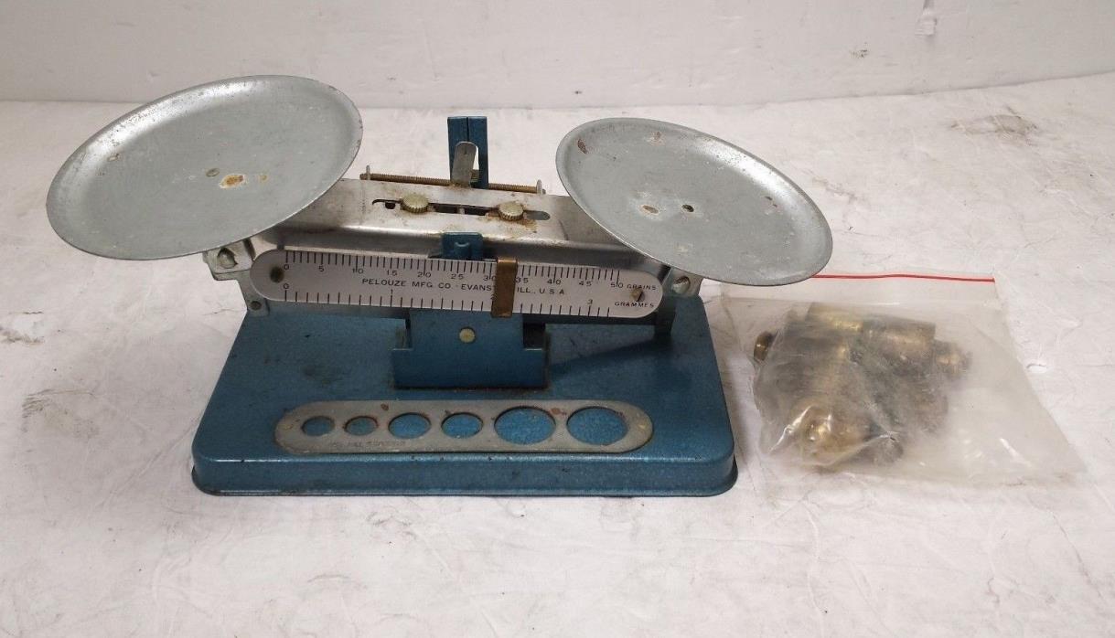 Vintage Pelouze MFG Laboratory Scale W/ Weights USED TESTED WORKING