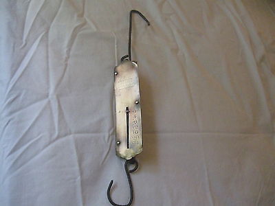 AMERICAN  IMPROVED SPRING BALANCE 24  LB BRASS HANGING SCALE GREAT SHAPE
