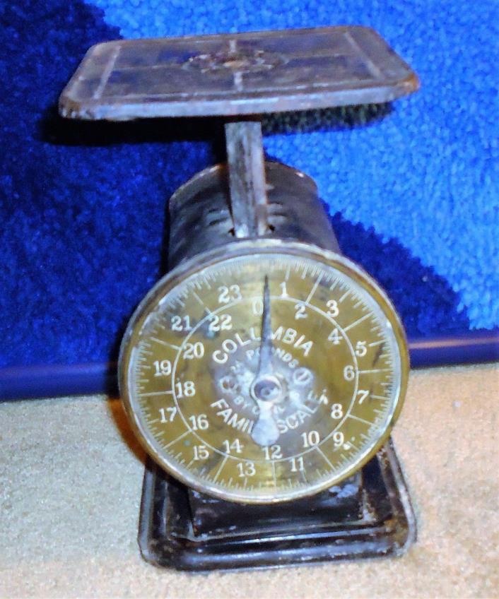 Antique MARSHALL WELLS Hardware DULUTH MN Columbia Scale with BRASS Face! COOL!