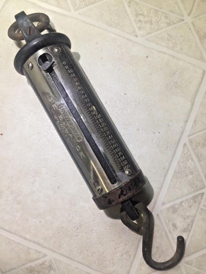 Antique Vintage Lander Frary & Clark Universal Brass Ice Balance Scale Chrome