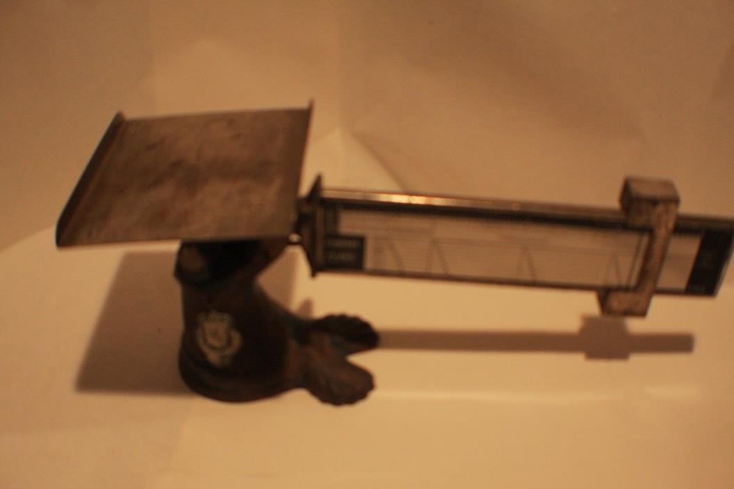 Antique Vintage Pelouze Cast Iron & Brass Balance Postal Scale, Chicago