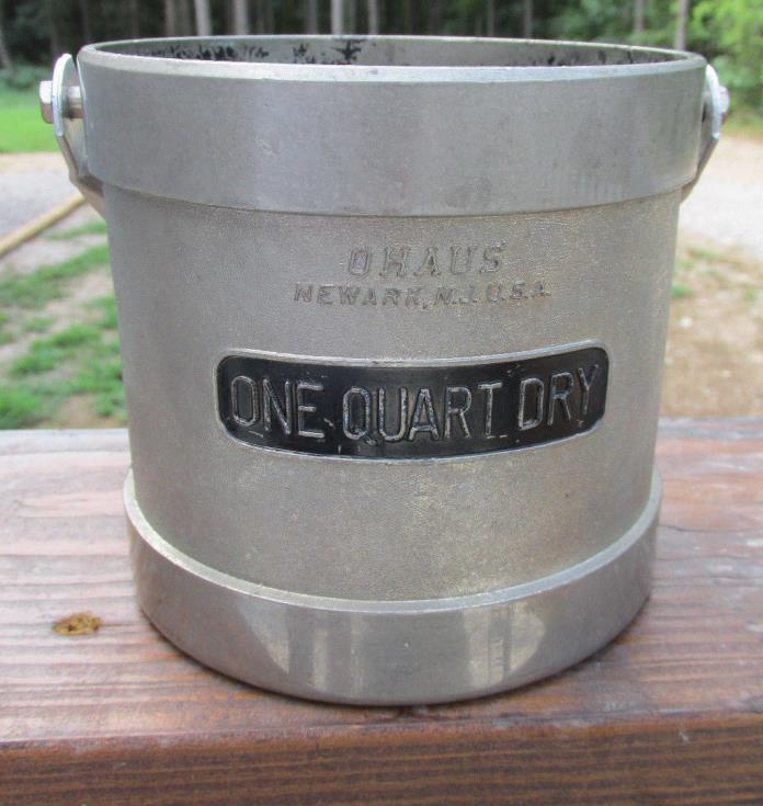 OHAUS GRAIN ELEVATOR BUCKET ONE QUART DRY WITH HANDLE & HOOK NEWARK N.J.