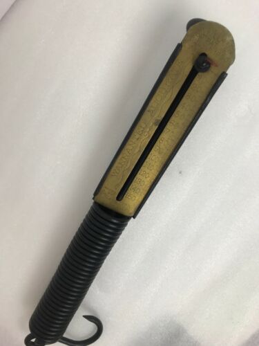 Gilfillyan’s 1890 Brass & Cast Iron Vertical Hanging spring Scale