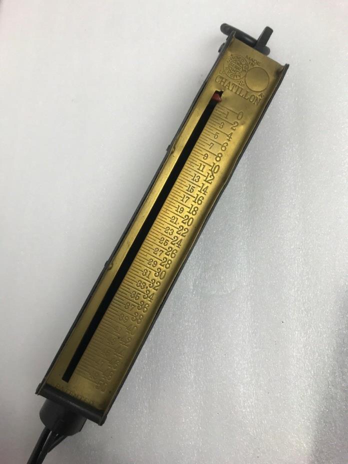 Chatillon Brass & Cast Iron Vertical Hanging Spring Scale