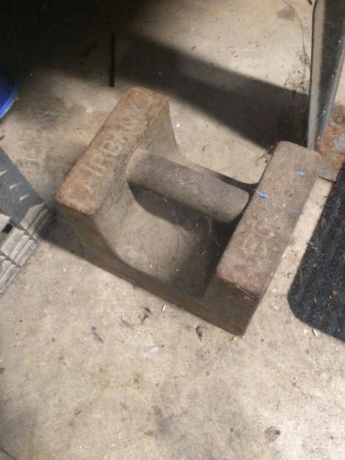 Vintage Old Antique Fairbanks 50 Pound Cast Iron Scale Calibration Weight