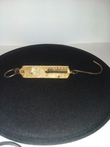 ANTIQUE Brass Chatillon No. 2 Spring Scale w/Hook Balance/Hanging RARE 25 lbs