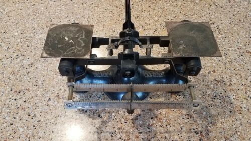 Vintage DETECTO-SCALES Cast Iron Balance Scale NEW YORK GOLD PLATED