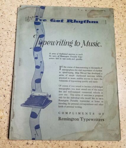 ANTIQUE PAMPLET Typewriting To MUSIC EXERCISES 1-10
