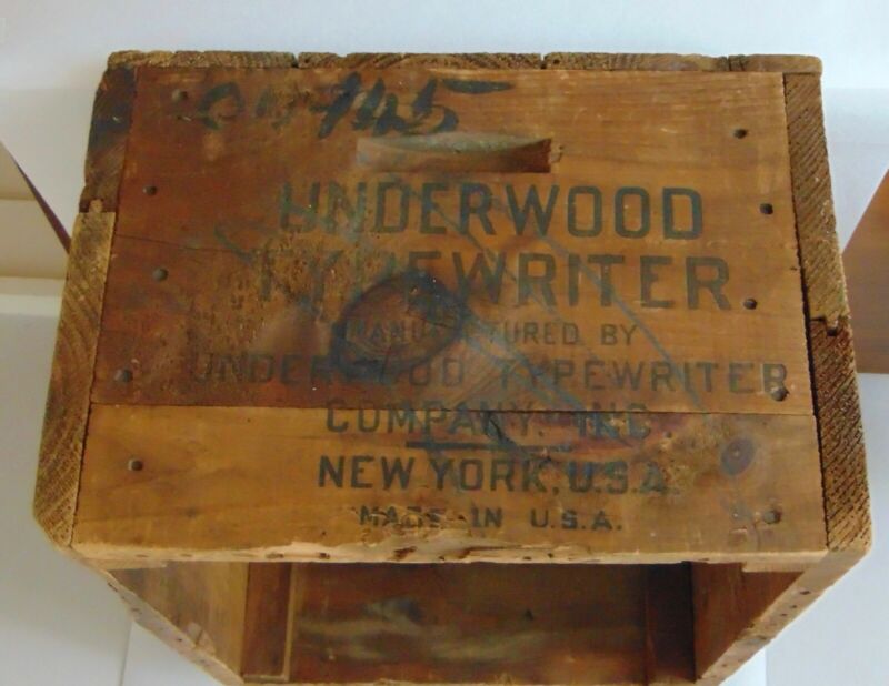 ANTIQUE Wooden Shipping Crate UNDERWOOD TYPEWRITER Box