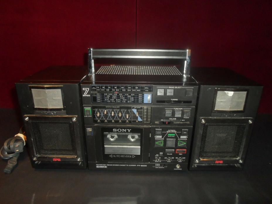 RARE Vintage SONY CFS-9000 80's Boom Box Cassette Stereo GHETTO Blaster Speaker